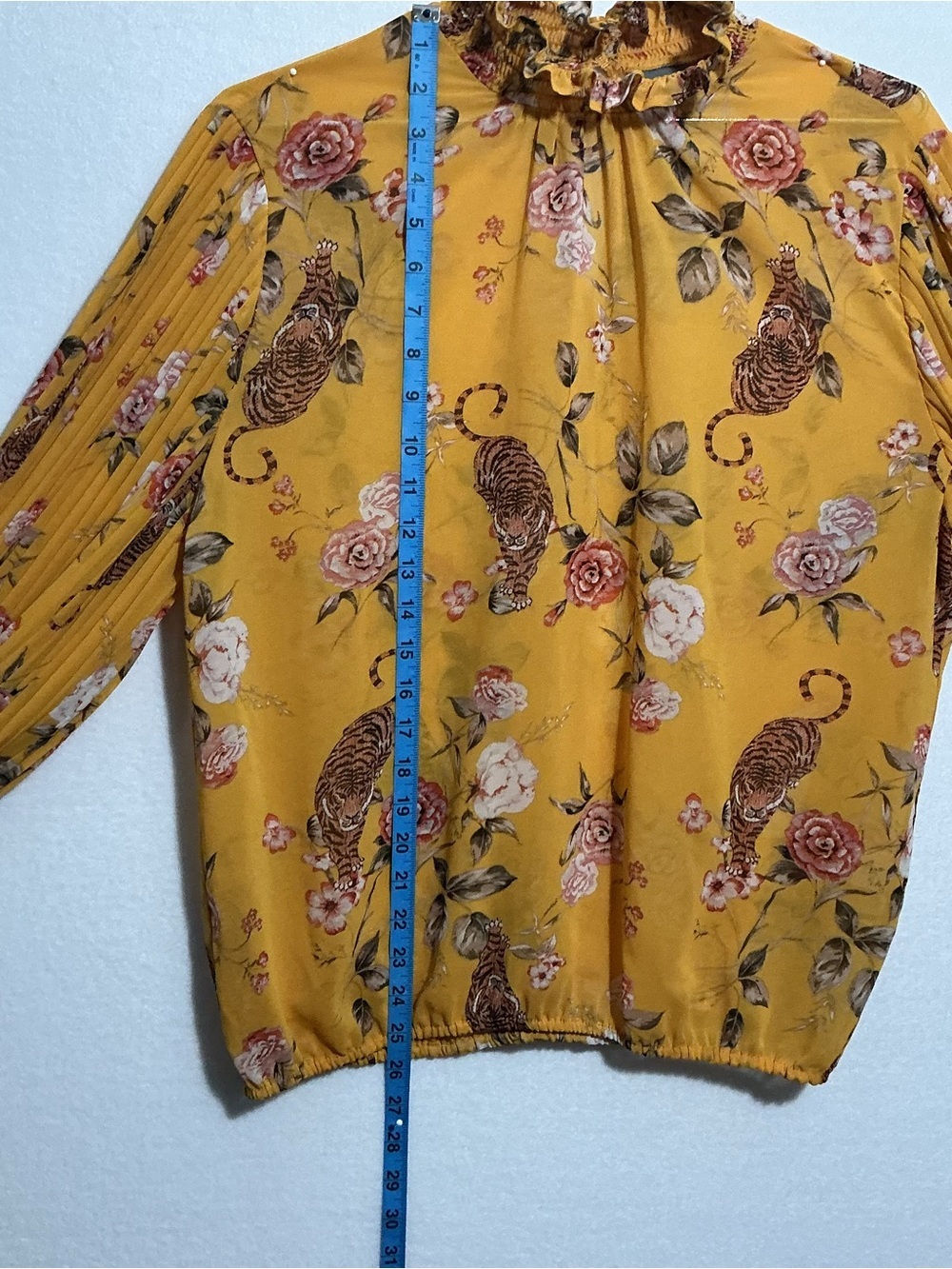 🐯 Soho New York Floral Tiger Blouse - Size M - Picture 4 of 7